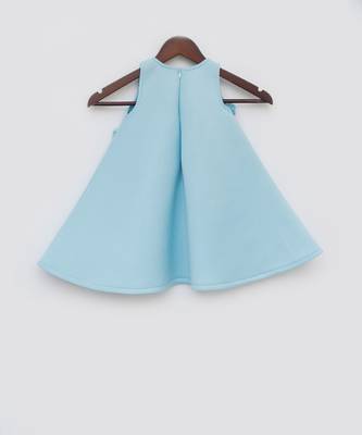Blue A Line Lycra Dress 4
