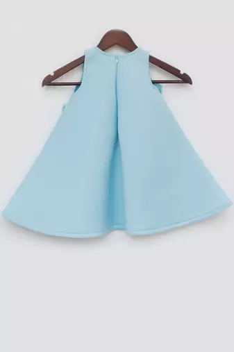 Blue A Line Lycra Dress