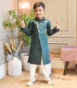 Green Silk Ajkan and Pant