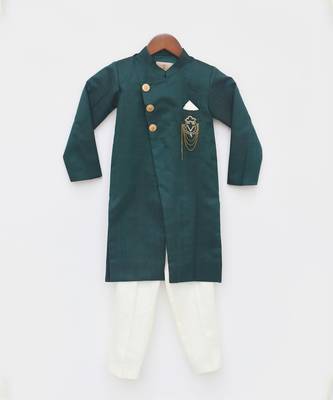 Green Silk Ajkan and Pant 4