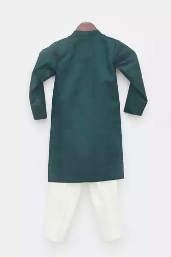 Green Silk Ajkan and Pant