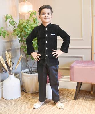Black Velvet Bandgala and Pant 1