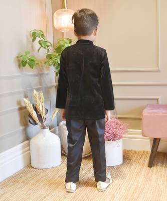Black Velvet Bandgala and Pant 2