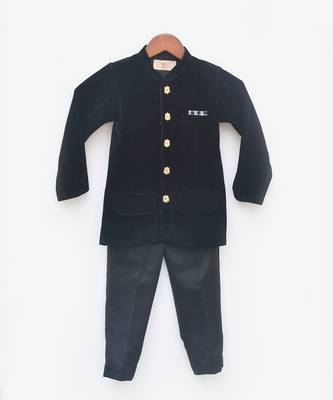 Black Velvet Bandgala and Pant 4