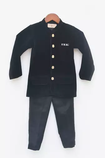 Black Velvet Bandgala and Pant