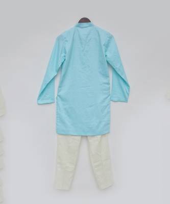 Blue Silk Kurta and Pant 3