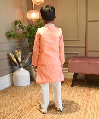 Peach Silk Kurta Jacket and Chudidar 2
