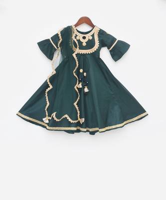 Green Silk Anarkali 1