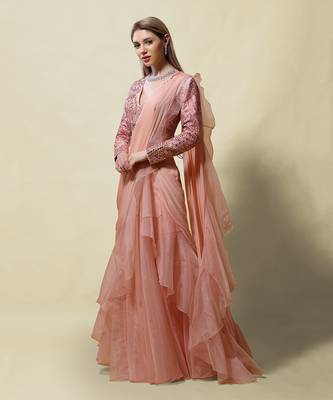Pink Rati draped Saree 3