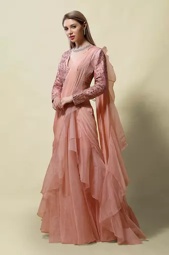 Pink Rati draped Saree