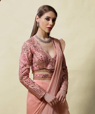 Pink Rati draped Saree 4