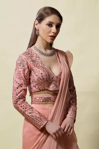 Pink Rati draped Saree
