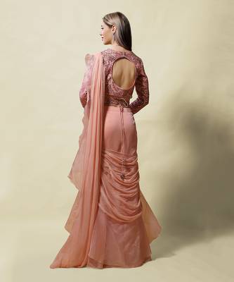 Pink Rati draped Saree 5