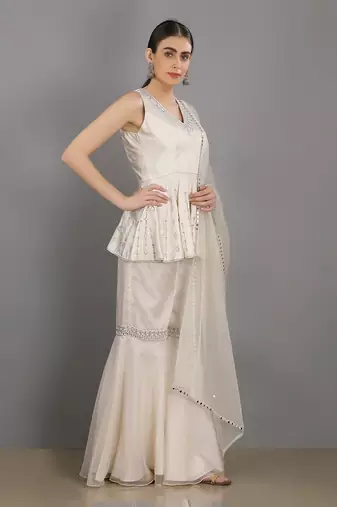 Ehtimaam Ivory gharara Set