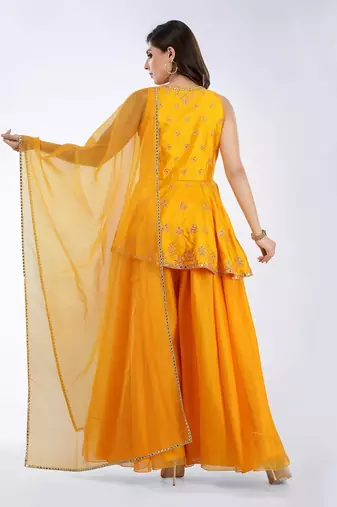 Fazeen Orange Sharara Set