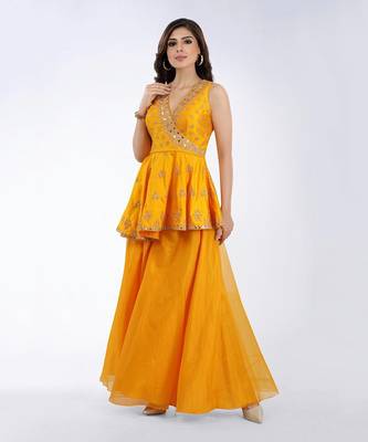 Fazeen Orange Sharara Set 3