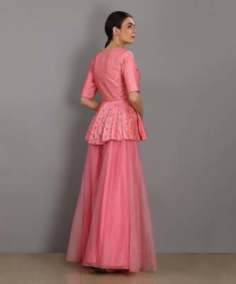 Samrina Candy Pink Sharara Set 2