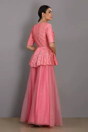 Samrina Candy Pink Sharara Set