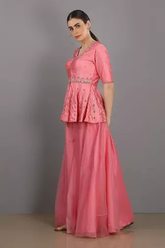 Samrina Candy Pink Sharara Set