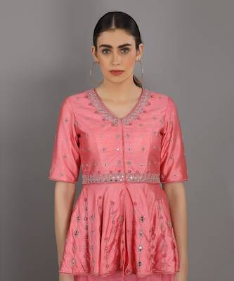 Samrina Candy Pink Sharara Set 4