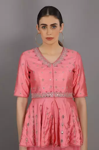 Samrina Candy Pink Sharara Set
