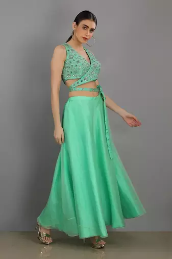 Ghuncha Mint Green Sharara Set