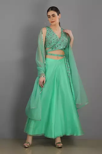 Ghuncha Mint Green Sharara Set