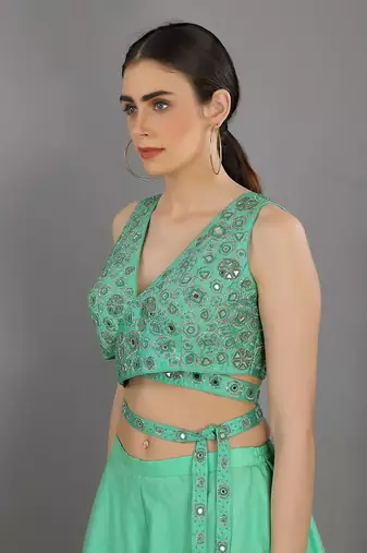 Ghuncha Mint Green Sharara Set