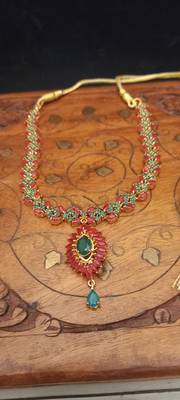 Multicolor Indian Jewellery Copper Gold Plated Necklace Set for Women 3