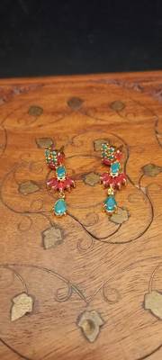 Multicolor Indian Jewellery Copper Gold Plated Necklace Set for Women 4