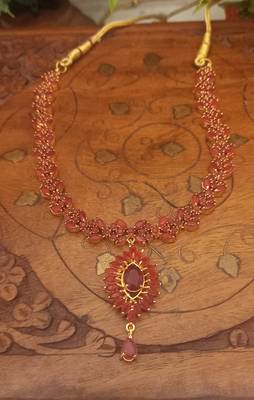 Maroon Jewellery Necklaces with Earrings for Wedding 3