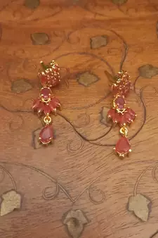 Maroon Jewellery Necklaces with Earrings for Wedding