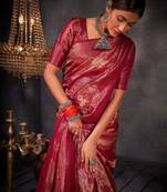 RED SOFT WOVEN KANJEEVARAM BLEND SAREE ONLINE IN INDIA SPECIAL WEDDING SAREE
