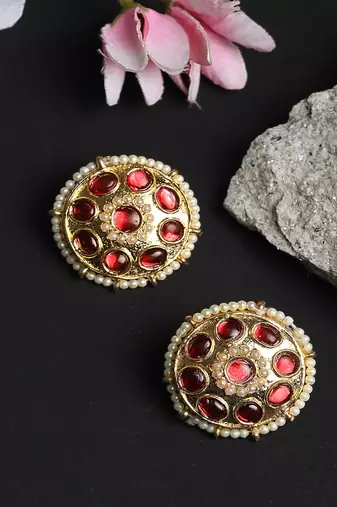Kundan & Pearl Studs