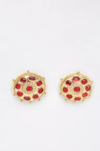 Kundan & Pearl Studs