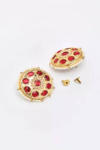 Kundan & Pearl Studs