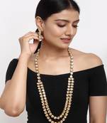Long Kundan Neckpiece with Earrings