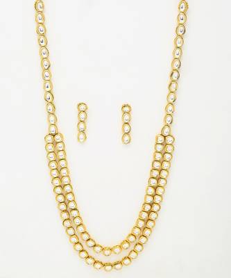 Long Kundan Neckpiece with Earrings 3