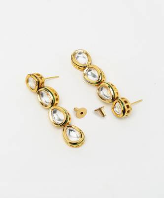 Long Kundan Neckpiece with Earrings 4