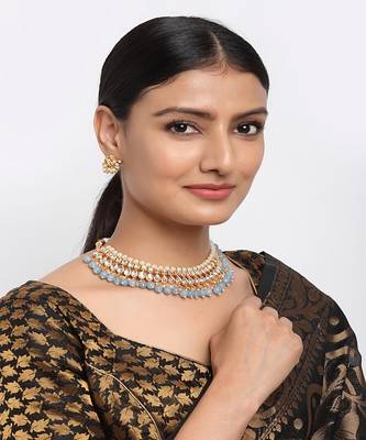 Stone Kundan Choker with Studs 1
