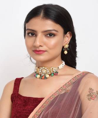 Kundan Maharani Choker with Earrings 1