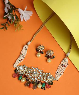 Kundan Maharani Choker with Earrings 5