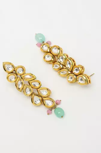 Kundan Neckpiece with Earrings and Maang Tikka