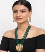 Long Kundan Neckpiece with Earrings