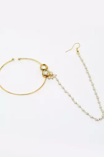 Double Kundan Nose Ring