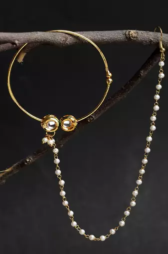 Double Kundan Nose Ring
