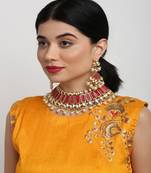 Long Kundan Neckpiece with Earrings