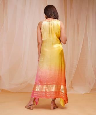 4D DYEING OF PALE YELLOW AND REDDISH ORANGEKAFTAAN 5