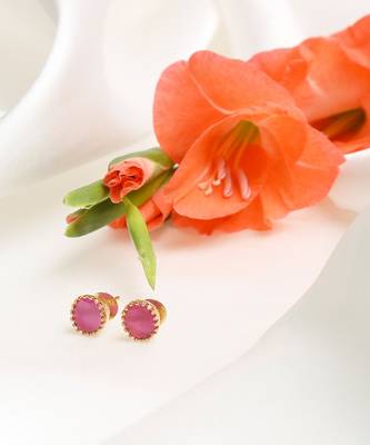 Stone Maroon Studs 2