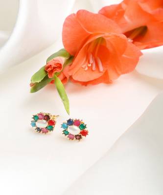 Multicolor Pearl Studs 2